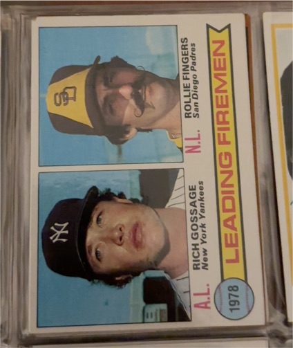 1979 Topps #8 Leading Firemen Rollie Fingers / Rich Gossage — front
