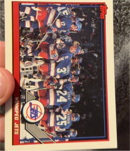 1991-92 Topps #158 Winnipeg Jets — front