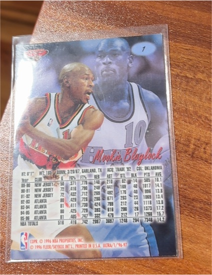 1996-97 Fleer Ultra #1 Mookie Blaylock — front