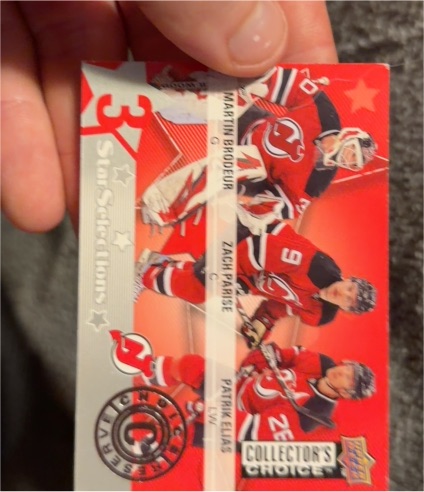 2009-10 Upper Deck Collector's Choice #218 Martin Brodeur / Zach Parise / Patrik Elias — front