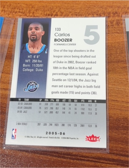 2005-06 Fleer #133 Carlos Boozer — front