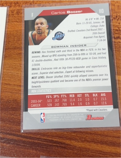 2003 Bowman #110 Carlos Boozer — front