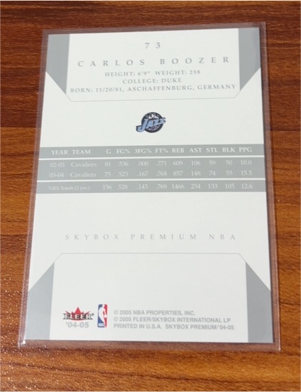 2004-05 Fleer Skybox Premium #73 Carlos Boozer — front