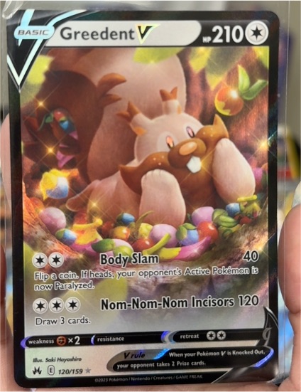 2023 Pokemon Crown Zenith #120 Greedent V — front