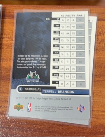 1992 Upper Deck #34 Terrell Brandon — front
