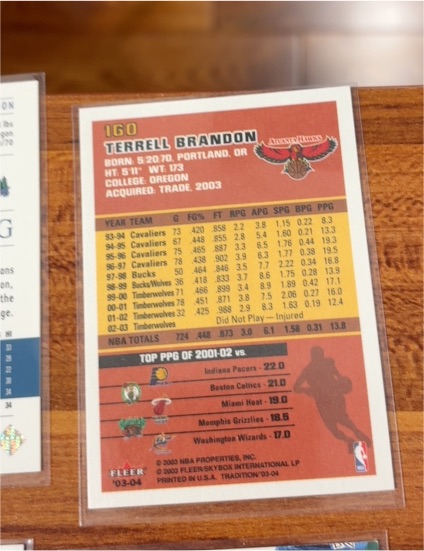2003 Fleer Tradition #160 Terrell Brandon — front