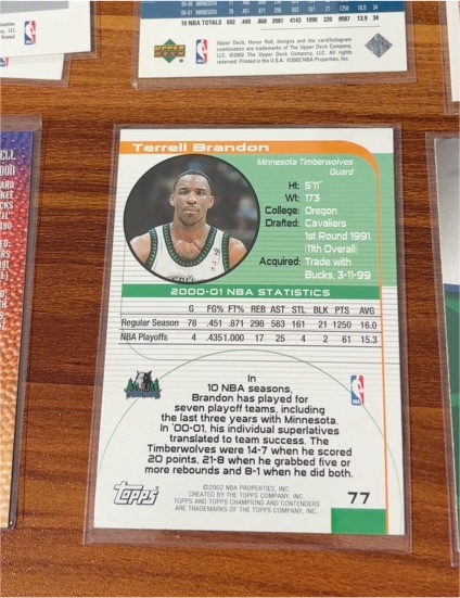 2000-01 Topps #77 Terrell Brandon — front