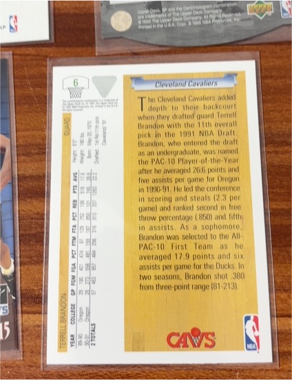 1993 Upper Deck #6 Terrell Brandon — front