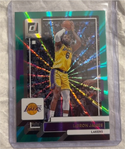2022-23 Donruss #128 LeBron James Green Laser Holo — front