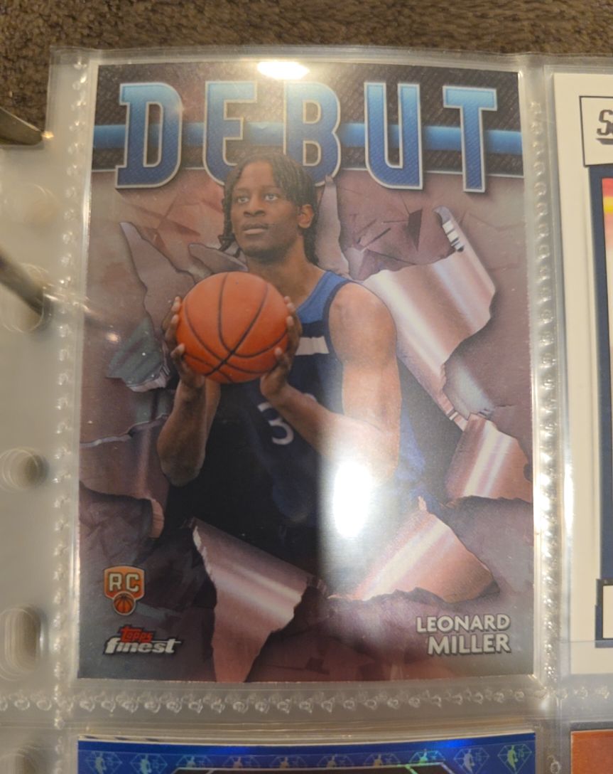 2023-24 Topps Finest #D-19 Leonard Miller Debut — front