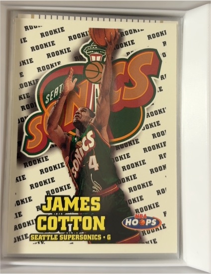 1997-98 Hoops #189 James Cotton Rookie Seattle SuperSonics — front
