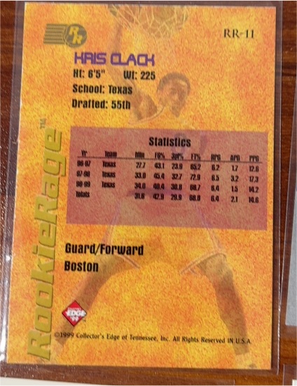 1999 Collector's Edge Rookie Rage #RR-11 Kris Clack — front