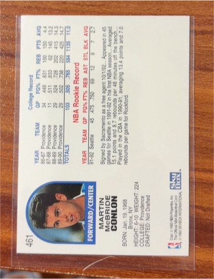 1992 SkyBox #461 Martin McBride Gunion — front