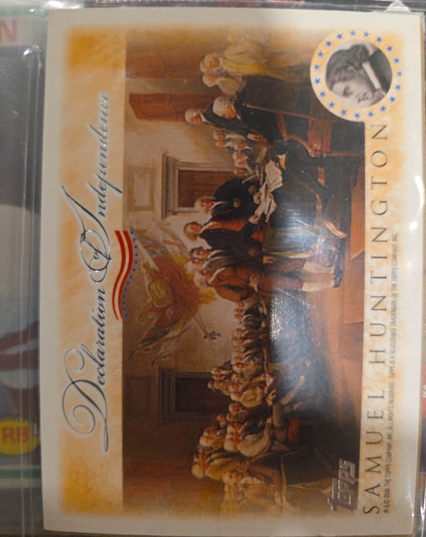 2006 Topps Declaration of Independence #NNO Samuel Huntington — front