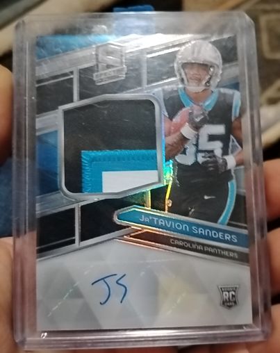 2024 Panini Spectra #226 Ja'Tavion Sanders Rookie Patch Auto — front