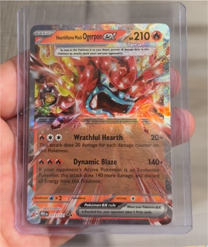 2025 Pokémon Prismatic Evolutions #017 Hearthflame Mask Ogerpon EX — front