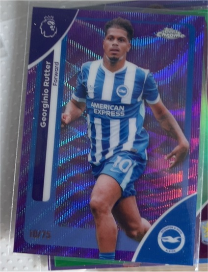 2026 Topps Chrome Premier League #48 Georginio Rutter Purple Wave Brighton & Hove Albion — front