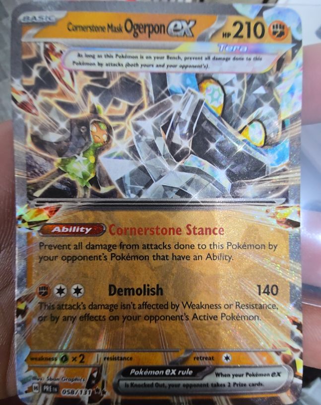 2025 Pokémon Prismatic Evolutions #058 Cornerstone Mask Ogerpon ex — front