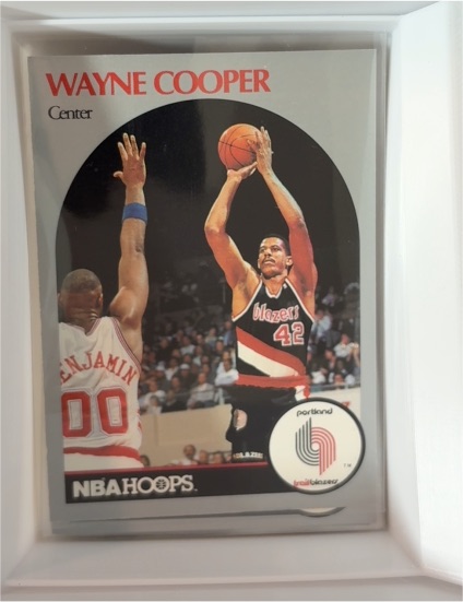 1990-91 Hoops #244 Wayne Cooper Portland Trail Blazers — front
