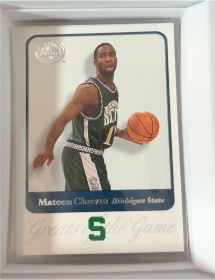 2001 Fleer Greats of the Game #55 Mateen Cleaves Michigan State Spartans — front