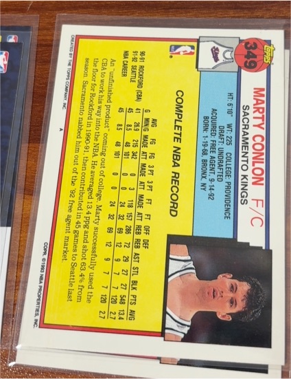 1992-93 Topps #349 Marty Conlon — front