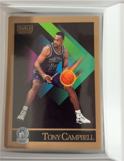 1990-91 SkyBox #168 Tony Campbell Minnesota Timberwolves — front