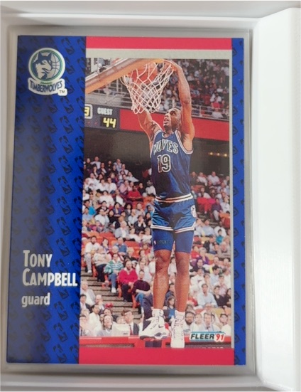 1991-92 Fleer #121 Tony Campbell Minnesota Timberwolves Basketball Card — front