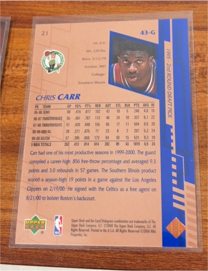 1995 Upper Deck #43-G Chris Carr — front