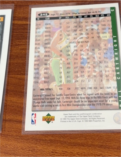 1993-94 Upper Deck #242 Mark Cartwright — front