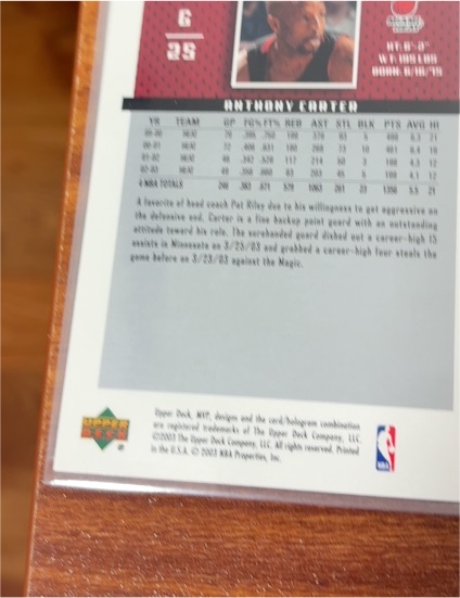 2000 Upper Deck #6 Anthony Carter — front