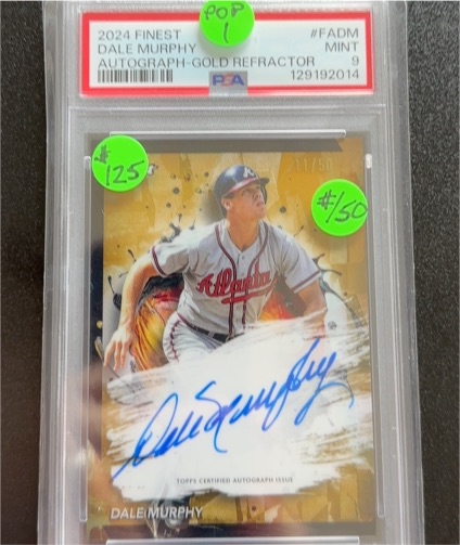 2024 Topps Finest #FADM Dale Murphy Autograph Gold Refractor — front