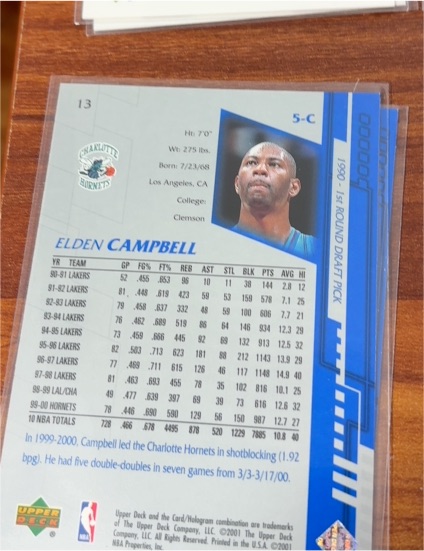 1999 Upper Deck MVP #13 Elden Campbell — front