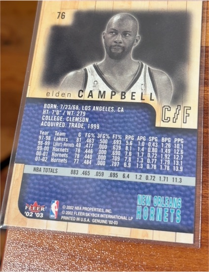 2002-03 Fleer Genuine #76 Elden Campbell — front