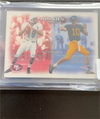 2000 Skybox Dominion #234 Tom Brady Giovanni Carmazzi Rookie Pairs — front