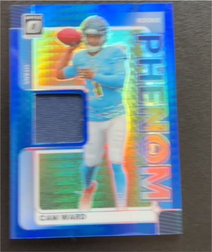 2025 Panini Donruss Optic #RPBH-JDA Cam Ward Rookie Phenom Blue Hyper Patch — front