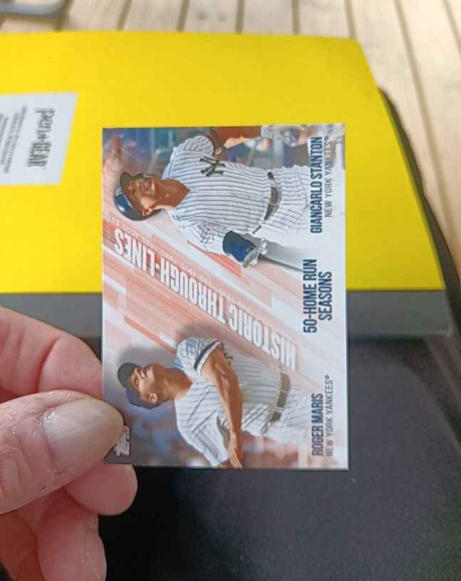 2019 Topps Historic Through-Lines #HTL-20 Giancarlo Stanton / Roger Maris — front