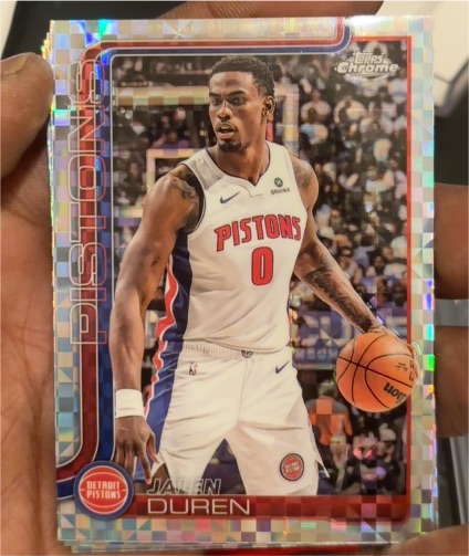 2025-26 Topps Chrome #57 Jalen Duren X-Fractor Detroit Pistons — front