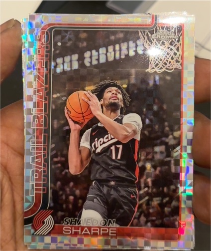 2025-26 Topps Chrome #150 Shaedon Sharpe X-Fractor — front