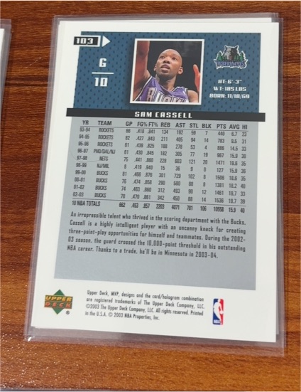 2002 Upper Deck MVP #103 Sam Cassell — front