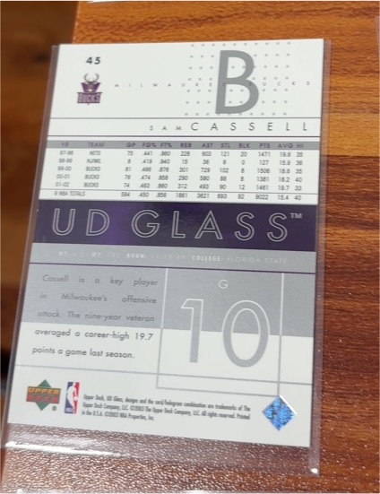 2002-03 Upper Deck UD Glass #45 Sam Cassell — front