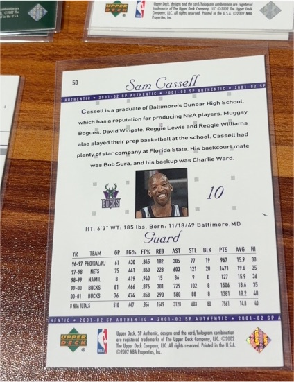 2001-02 Upper Deck #10 Sam Cassell — front