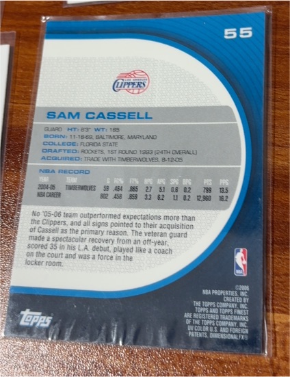 2005-06 Topps #55 Sam Cassell — front