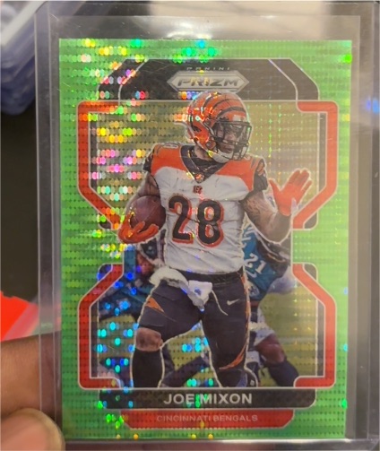 2021 Panini Prizm #274 Joe Mixon Neon Green Pulsar Prizm — front