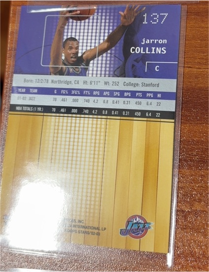 2002-03 NBA Hoops Stars #137 Jarron Collins — front