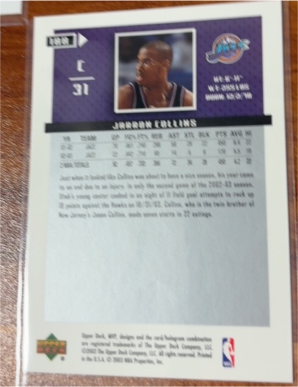 2001-02 Upper Deck #334 Jarron Collins — front