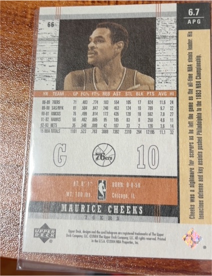 1991 Upper Deck #10 Maurice Cheeks — front