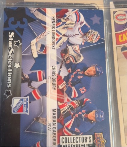 2009-10 Upper Deck Collector's Choice #220 Marian Gaborik/Henrik Lundqvist/Chris Drury — front