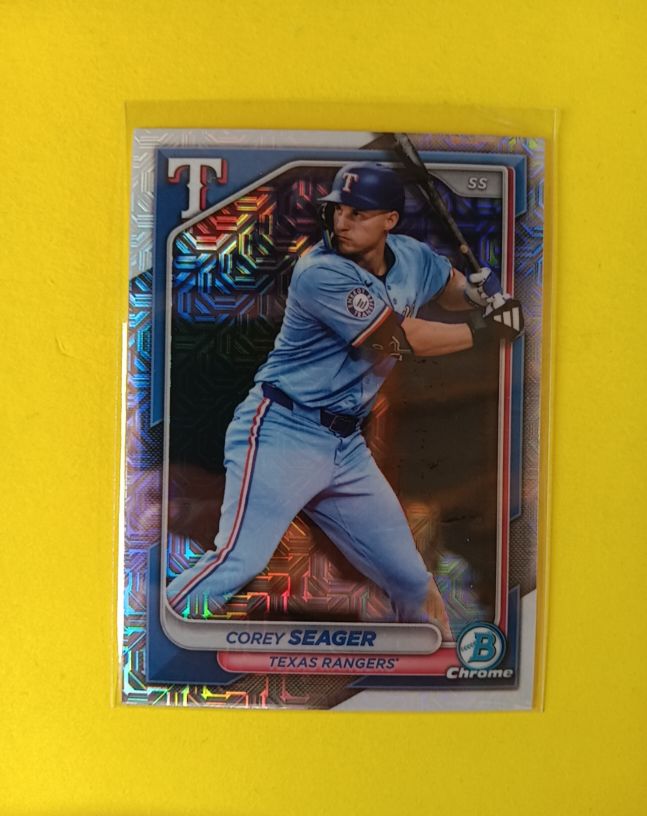 2024 Bowman Chrome #20 Corey Seager Mojo Refractor Texas Rangers — front