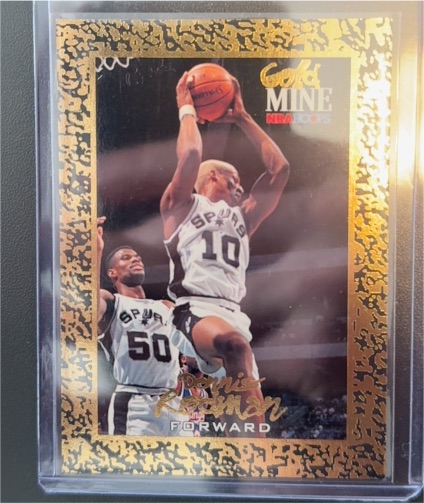 1995 NBA Hoops Gold Mine #448 Dennis Rodman — front