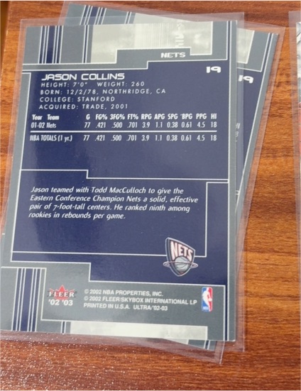 2002 Fleer Ultra #19 Jason Collins — front
